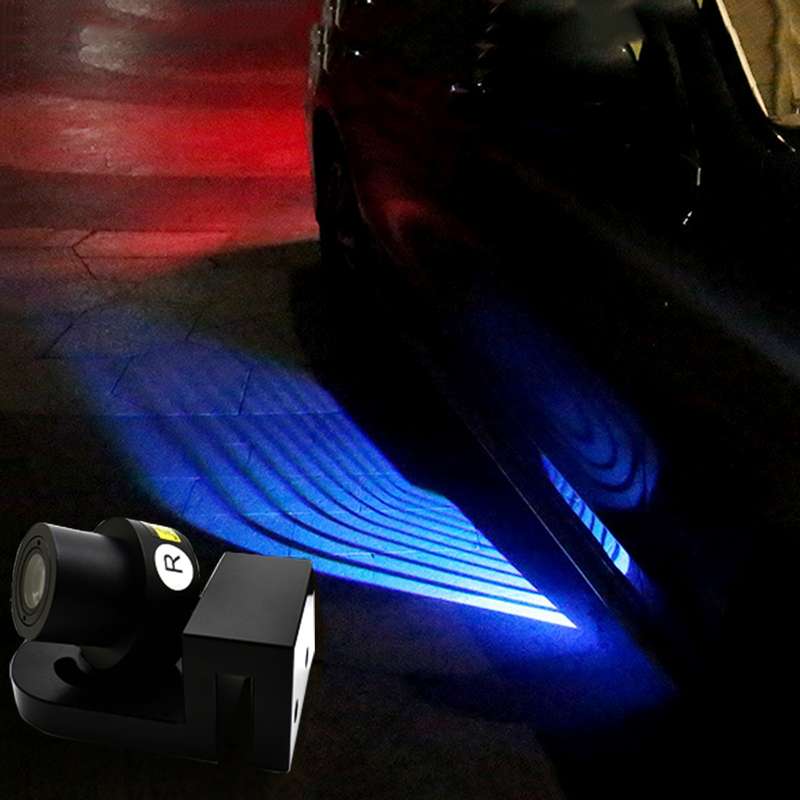 2 PCS DC 8-36V Ghost Shadow Courtesy Angel Wings Projection Lamp Car Door LED Welcome Lights(Ice Blu