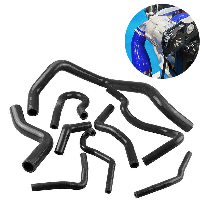 9 PCS Auto Silicone Radiator Hose Kit for Honda Civic D15 D16 EG EK 1992-2000(Black)