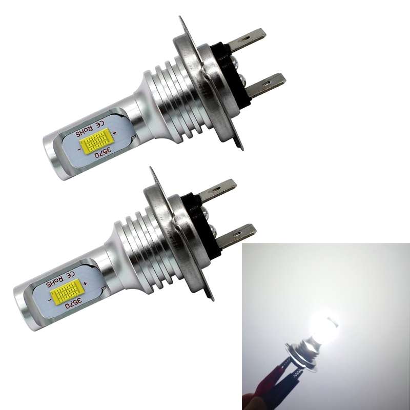 2 PCS H7 72W 1000LM 6000-6500K Super Bright White Light Car Fog LED Bulbs, DC 12-24V(Yellow Light)