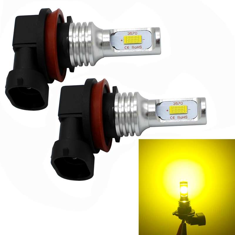 2 PCS H8/H11 72W 1000LM 6000-6500K Super Bright White Light Car Fog LED Bulbs, DC 12-24V(Yellow Ligh
