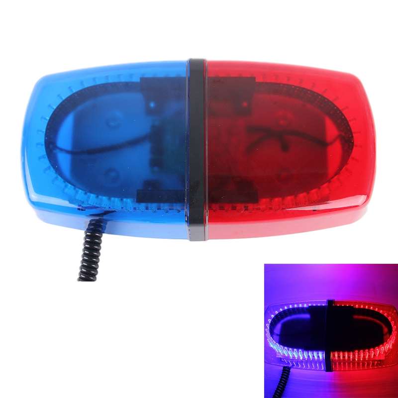 25W 240 LEDs Red Light + Blue Light Waterproof Strobe Light Dome Warning Light, DC 12V Wire Le...