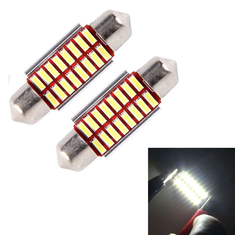 2 PCS DC 12V 3W 36MM Bicuspid Car Door Lamps Registration Mark light Dashboard Dome Door Lights LED