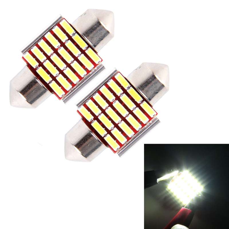 2 PCS DC 12V 3W 31MM Bicuspid Car Door Lamps Registration Mark light Dashboard Dome Door Lights LED