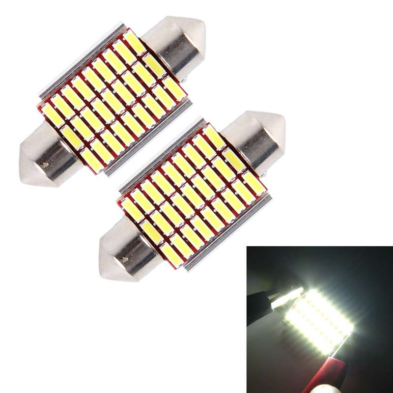 2 PCS DC 12V 6W 36MM Bicuspid Car Door Lamps Registration Mark light Dashboard Dome Door Lights LED