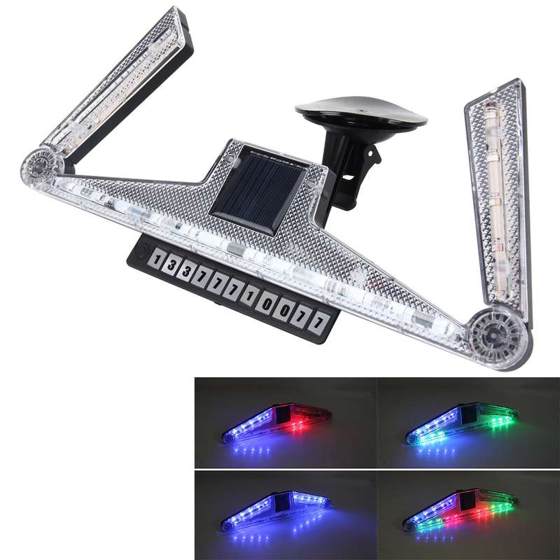 Solar Anti Collision Cupule Ranger Lamp Car Taillight LED Flash Warning Light Caution Light Foldable