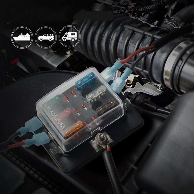 Universal 6 Way Fuse Box Block Fuse Holder Box Car Vehicle Circuit Automotive Blade Tool 6 Way Fuse