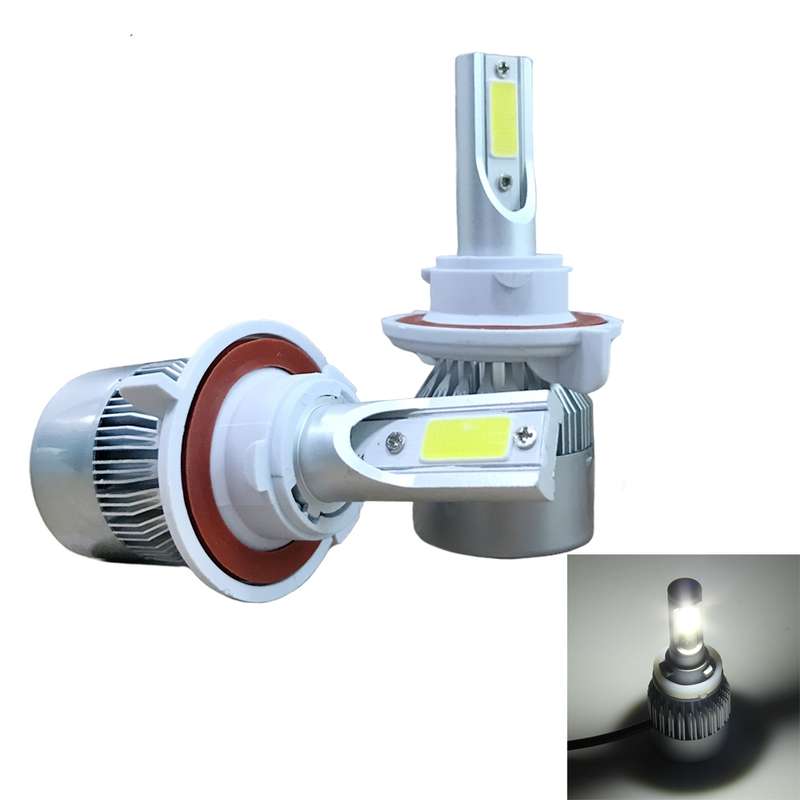 2pcs H13 18W 1800LM 6000K Waterproof IP68 Car Auto LED Headlight with 2 COB LED Lamps, DC 9-36V(Whit