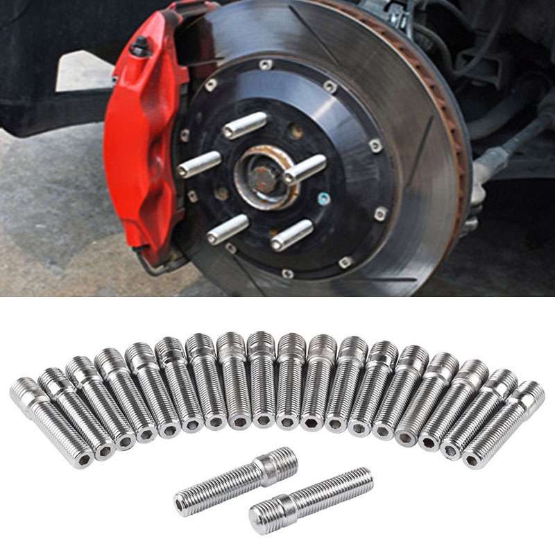 20 PCS 5.8cm Universal Car Modification Extended Wheels Stud Conversion M14x1.25 to M12x1.5 Screw Ad