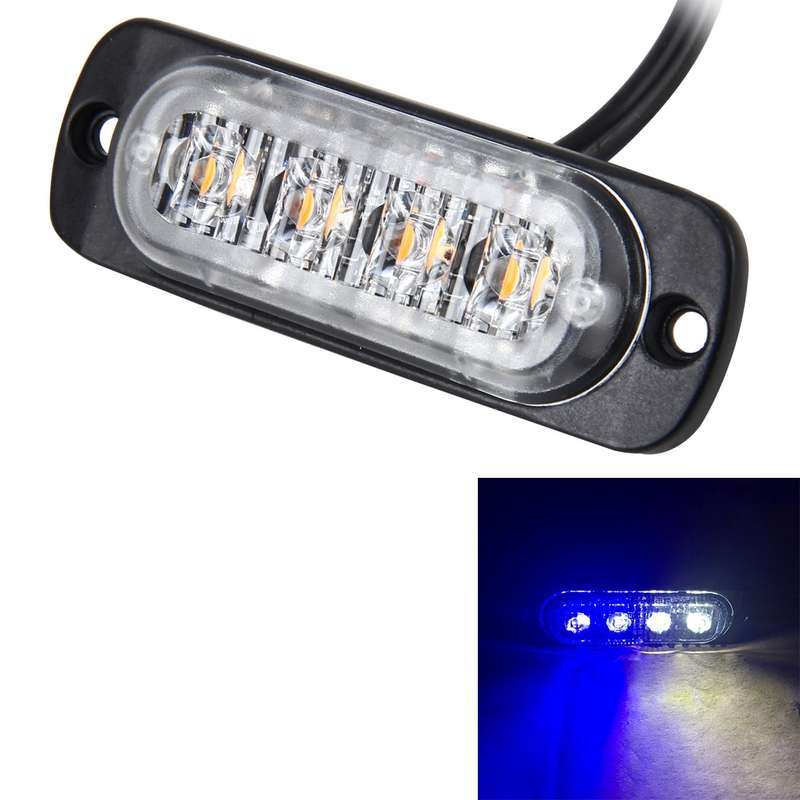 DC 12V-24V 2W 4LEDs SMD-2835 Lamps 17 Flash Patterns 3 Lines Car Flash Lamp Waterproof Car Truck Eme