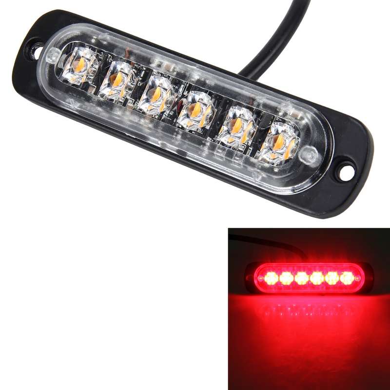DC 12V-24V 2W 6LEDs SMD-2835 Lamps 17 Flash Patterns 3 Lines Car Flash Lamp Waterproof Car Truck Eme