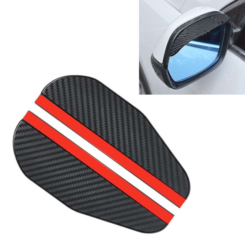 1 Pair Drill Pattern Pure Black Universal Car Rearview Mirror Rain Blades Car Back Mirror Eyebrow Ra