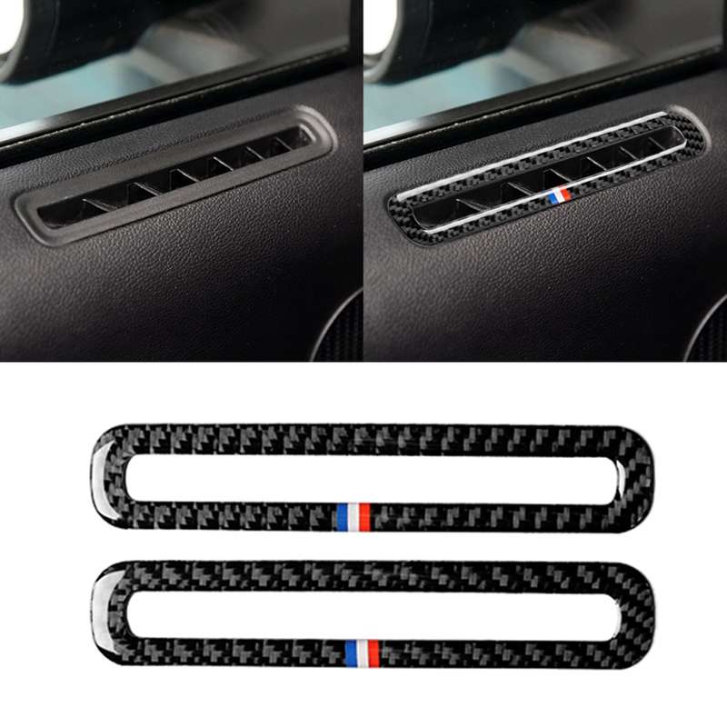 2 PCS Car USA Color Carbon Fiber Door Air Outlet Decorative Sticker for Ford Mustang 2015-2017
