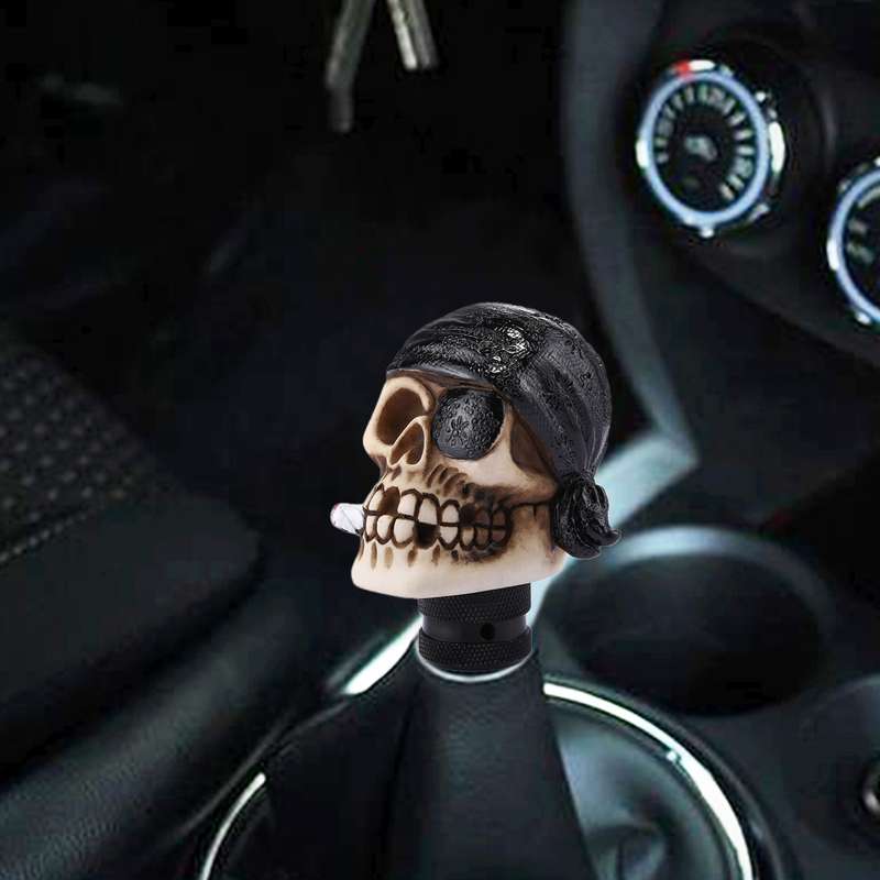Pirate Skull Shaped Universal Vehicle Car Shifter Cover Manual Automatic Gear Shift Knob (Black)