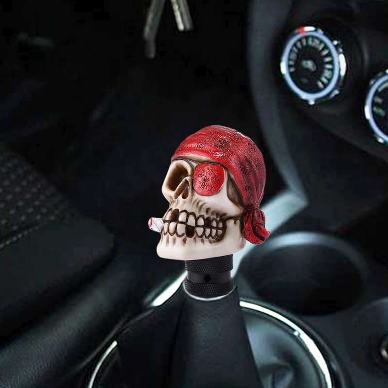 Pirate Skull Shaped Universal Vehicle Car Shifter Cover Manual Automatic Gear Shift Knob (Black)
