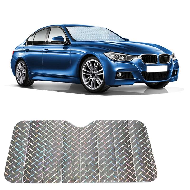 Sun Shade Three Compartments Car Windshield Visor Cover Block Front Window Sunshade UV Protect, Size