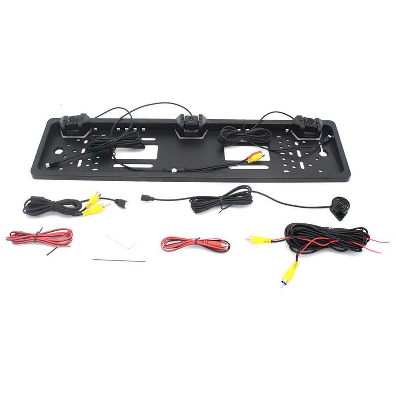 PZ600-L Europe Car License Plate Frame Rear View Camera Visual Rear View Parking System with 2 Rever
