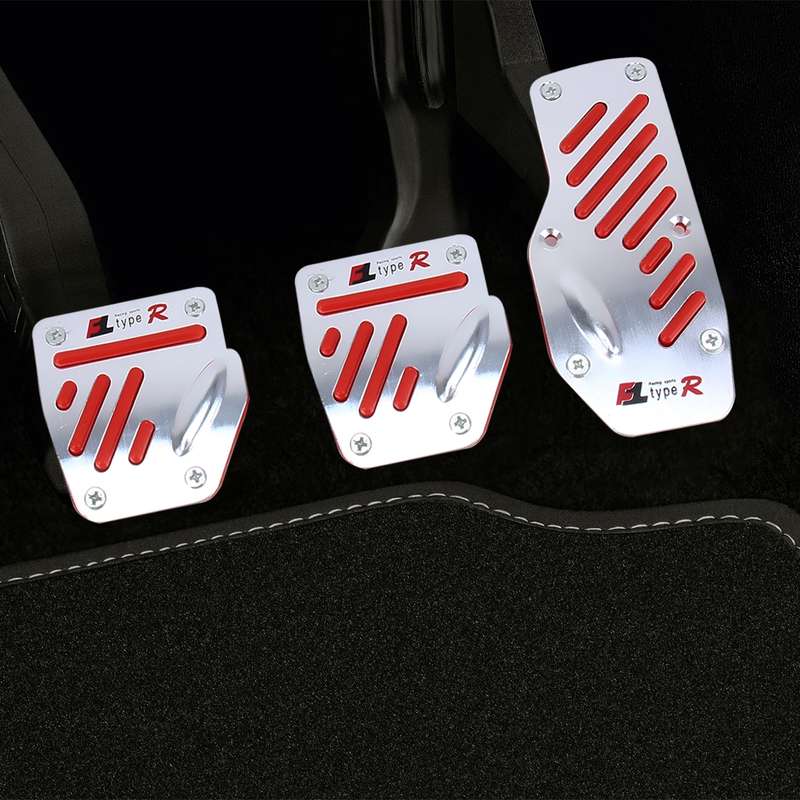 CS-321 3 in 1 Non-Slip Manual Car Truck Pedals Foot Brake Pad Cover Set (Black)