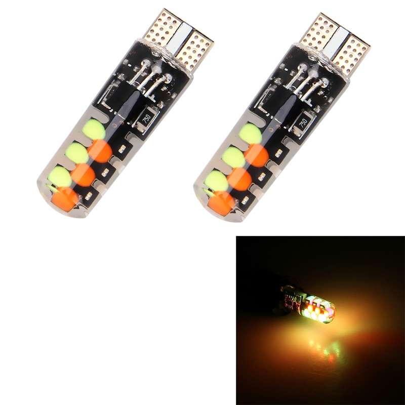 2 PCS W5W 194 T10 Multi Colors COB 12 SMD RGB LED Bulbs with Remote Control Wedge Side Lights Licens
