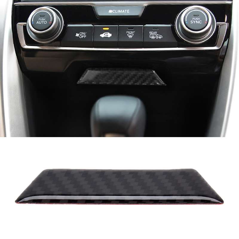 Carbon Fiber Trim Central Control Gears Shift Panel Decorative Sticker for Honda Civic 10th Gen 2016