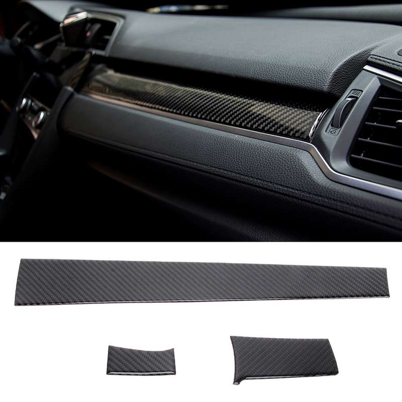 3 in 1 Carbon Fiber Central Control Gears Shift Panel Cover Trim Decals Decorative Sticker for Honda