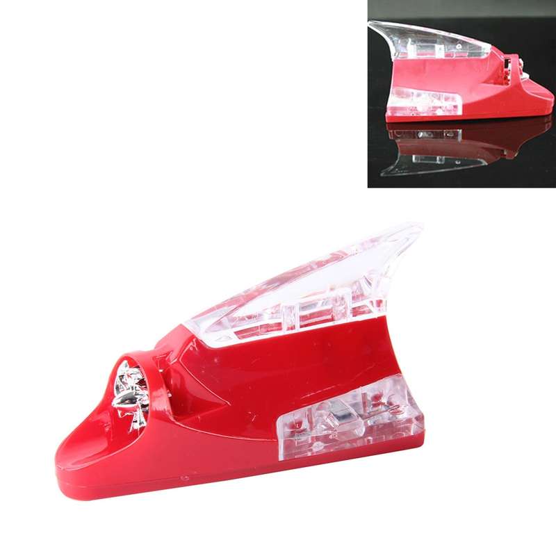 CB-073 Colorful Warning Light Wind Power Shark Fin Antenna Car Decoration(Black)
