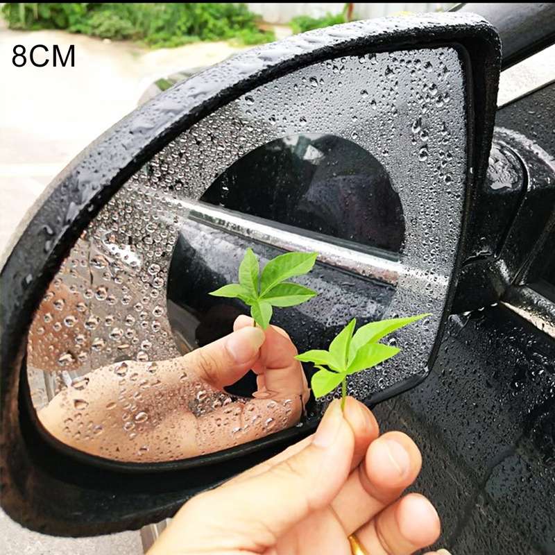 Car Round PET Rearview Mirror Protective Window Clear Anti-fog Waterproof Rain Shield Film, Diameter