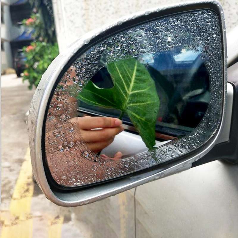 Car Oval PET Rearview Mirror Protective Window Clear Anti-fog Waterproof Rain Shield Film, Size:10x1