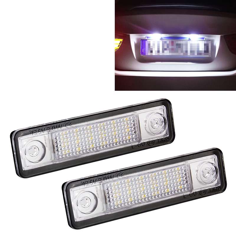 2 PCS DC 12V 2W 120LM 6000K LED License Plate Light 18-SMD Bulbs Lamps for Astra F 91-98, G Estate(F