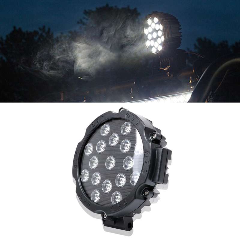2 PCS 51W 3500LM 6500K White Light 17 LED Waterproof Car Boat Marine Work Lights Spotlight LED Bulb