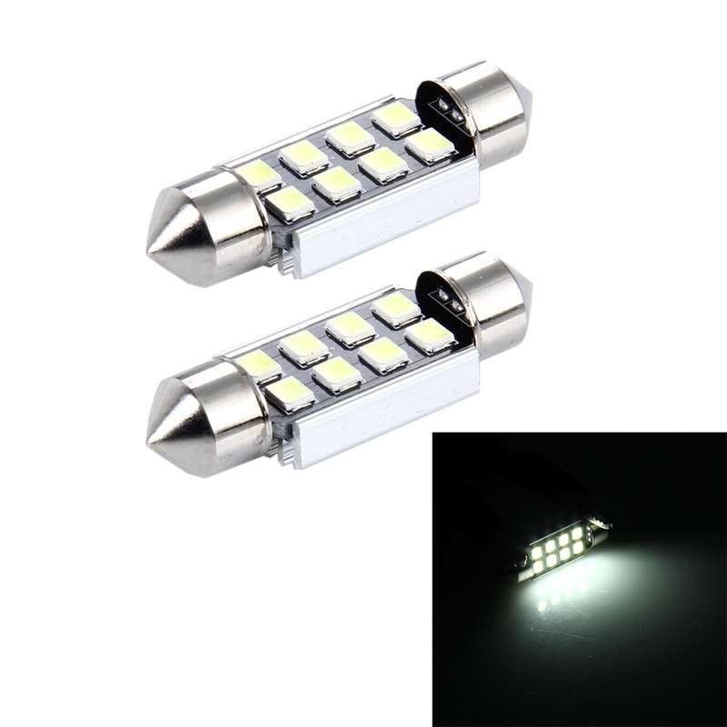 2 PCS 3W 200 LM 6000K 36MM 8 SMD-2835 LEDs Bicuspid Port Decoding Car Dome Lamp LED Reading Light, D