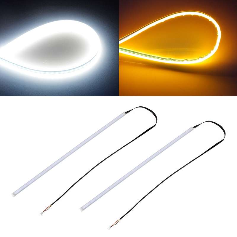 2 PCS 60cm DC12V 7.5W Ultra-thin Waterproof Car Auto Double Colors Turn Lights / Running Lights SMD-