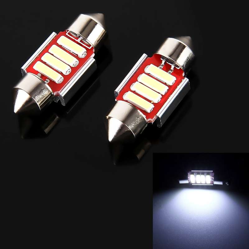 2 PCS 2W 100 LM 6000K 31MM 4 SMD-7020 LEDs Bicuspid Port Decoding Car Dome Lamp LED Reading Light, D