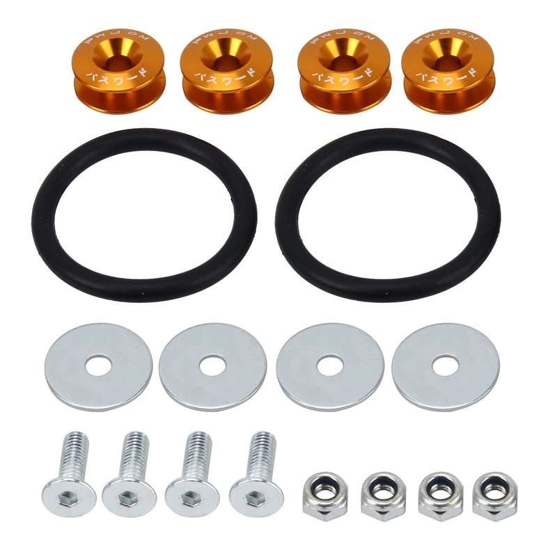 4 PCS Car Modified Screw Gaskets Bodywork Stainless Steel Gasket Bolts, Diameter: 24mm(Black)