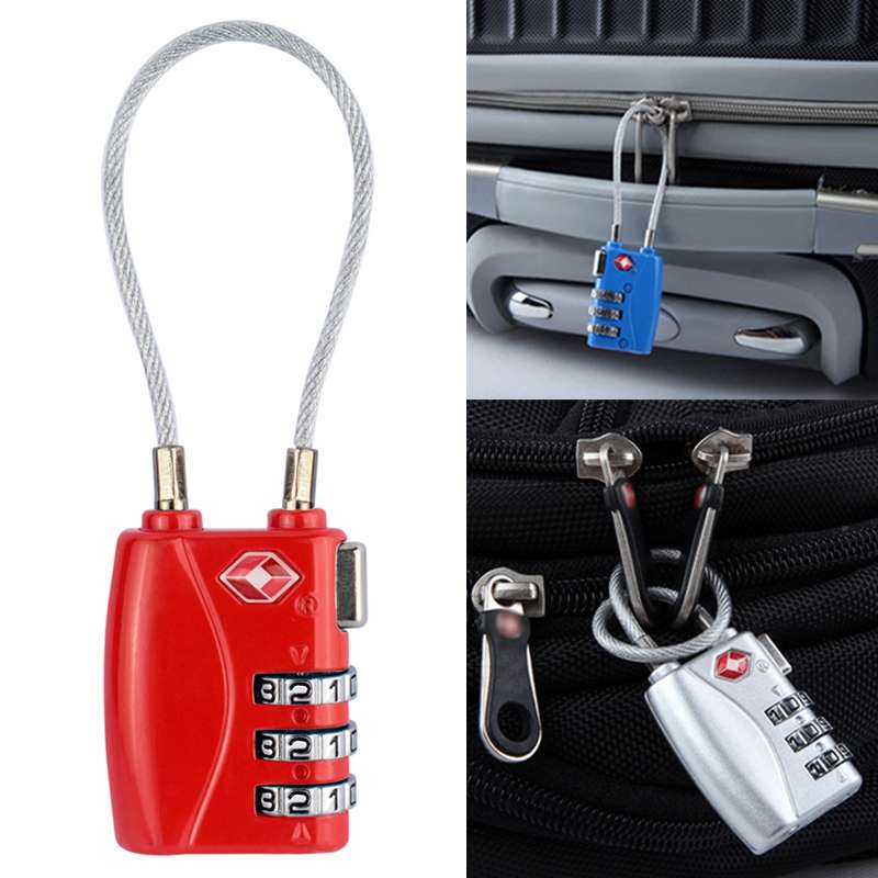 JASIT TSA719 Zinc Alloy 3-Digit Password TSA Lock Travel Luggage Padlock(Blue)