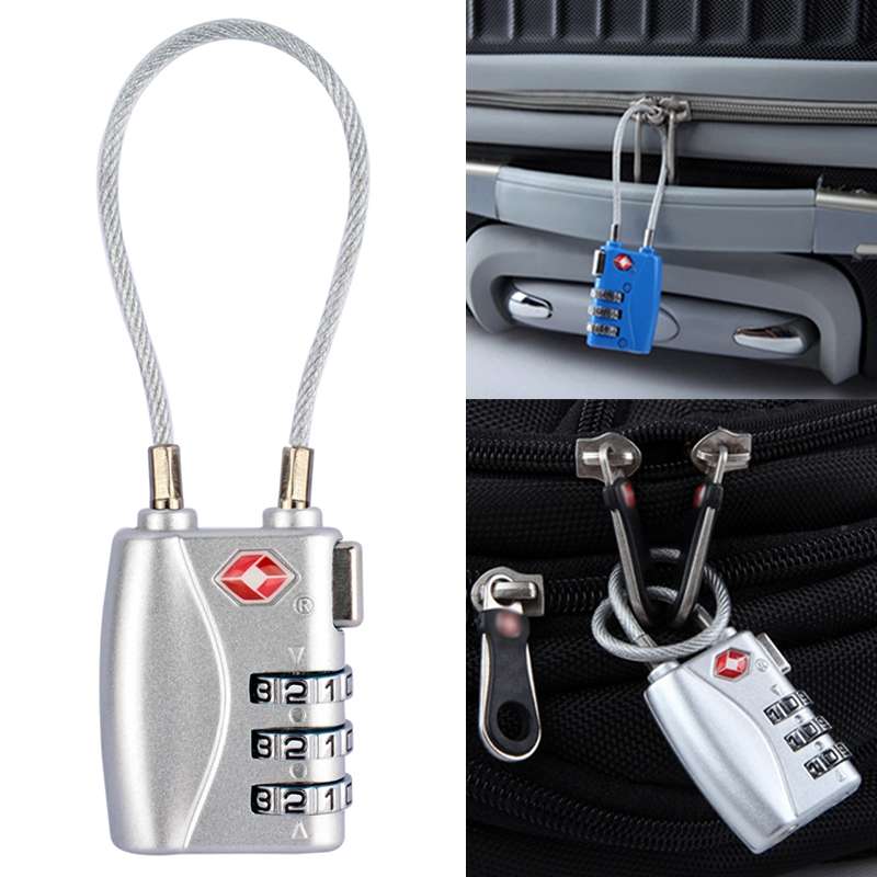 JASIT TSA719 Zinc Alloy 3-Digit Password TSA Lock Travel Luggage Padlock(Blue)
