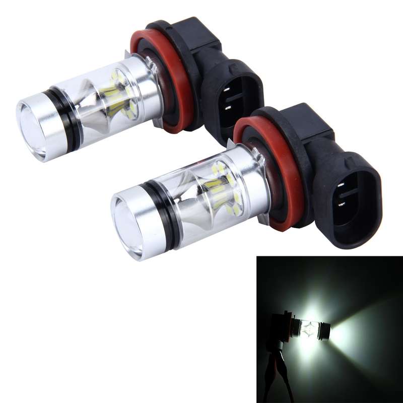 2 PCS H8/H11 10W 500LM 6000K 20SMD-2835 LEDs Car Fog Lights, DC 12V(White Light)