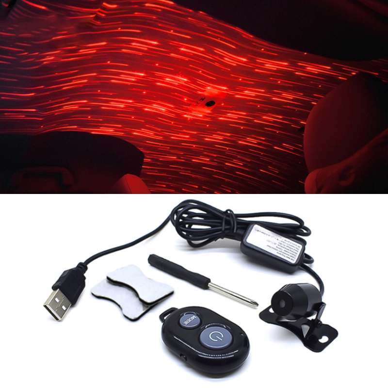 Roof Ceiling Atmosphere Decoration Red Light Star Night Lights Meteor Lamp Projector with Remote Con