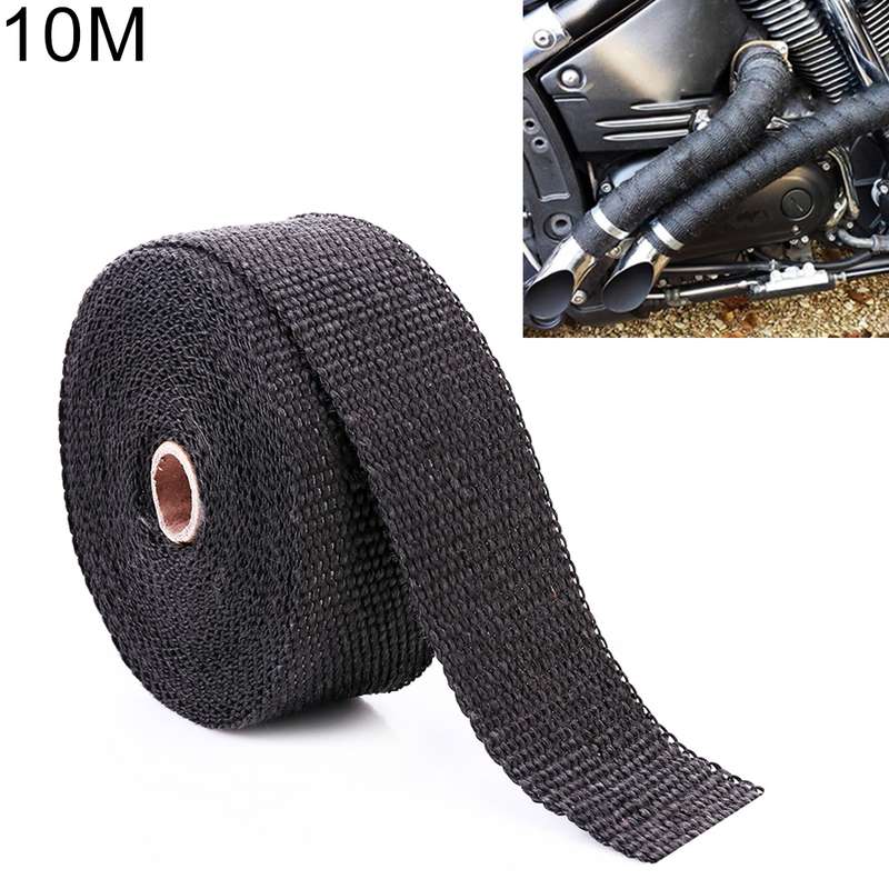 10m Cotton Material Exhaust Wrap Auto Motorcycle Exhaust Heat Shield Wrap Heat Resistant Wrap, Rando