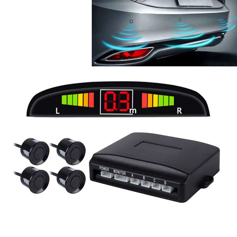 Car Voice Prompt Reverse Backup Radar System - Premium Quality 4 Parking Sensors Car Reverse Backup