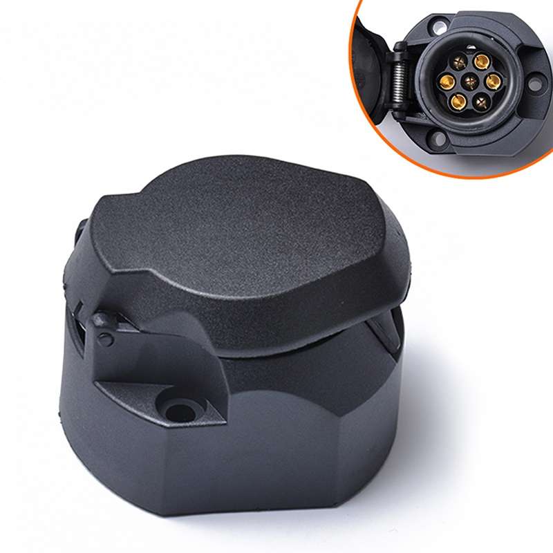 12V 7Pin Car Plug Socket Wiring Connector Adapter Car Plug Socket for Trailer / Truck / Bus, EU Plu
