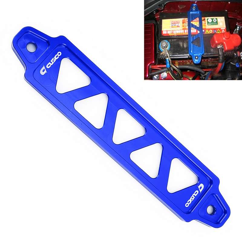 Universal Car Long Stainless Steel Battery Tie Down Clamp Bracket, Size: 21.6 x 4.4 x 1cm (Black)