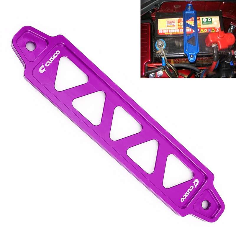 Universal Car Long Stainless Steel Battery Tie Down Clamp Bracket, Size: 21.6 x 4.4 x 1cm (Black)