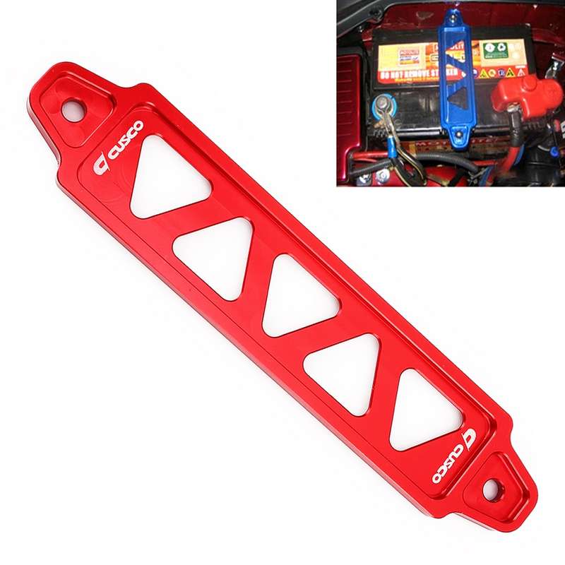 Universal Car Long Stainless Steel Battery Tie Down Clamp Bracket, Size: 21.6 x 4.4 x 1cm (Black)