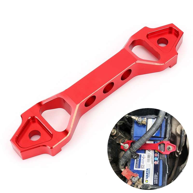 Universal Car Short Arch Stainless Steel Battery Tie Down Clamp Bracket, Size: 18.2 x 4.5 x 2cm (Blu