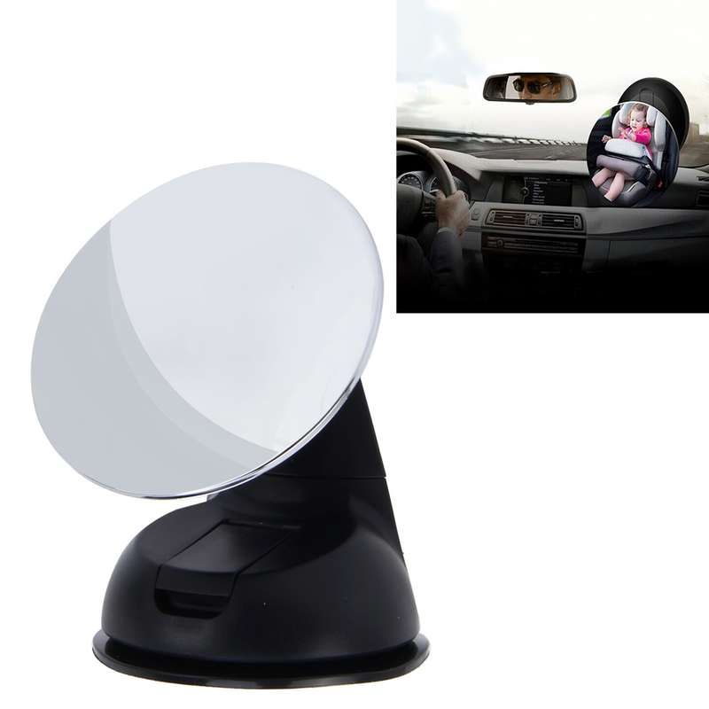 Car Auto 360 Degree Adjustable Baby View Mirror Rear Baby Safety Convex Mirror, Diameter: 85mm(Black
