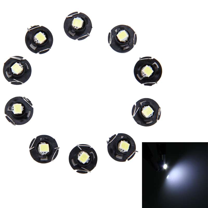 10 PCS 0.5W T4.2 Wedge Instrument Panel LED Light Dashboard Gauge Cluster Indicator Lamp Bulb(White
