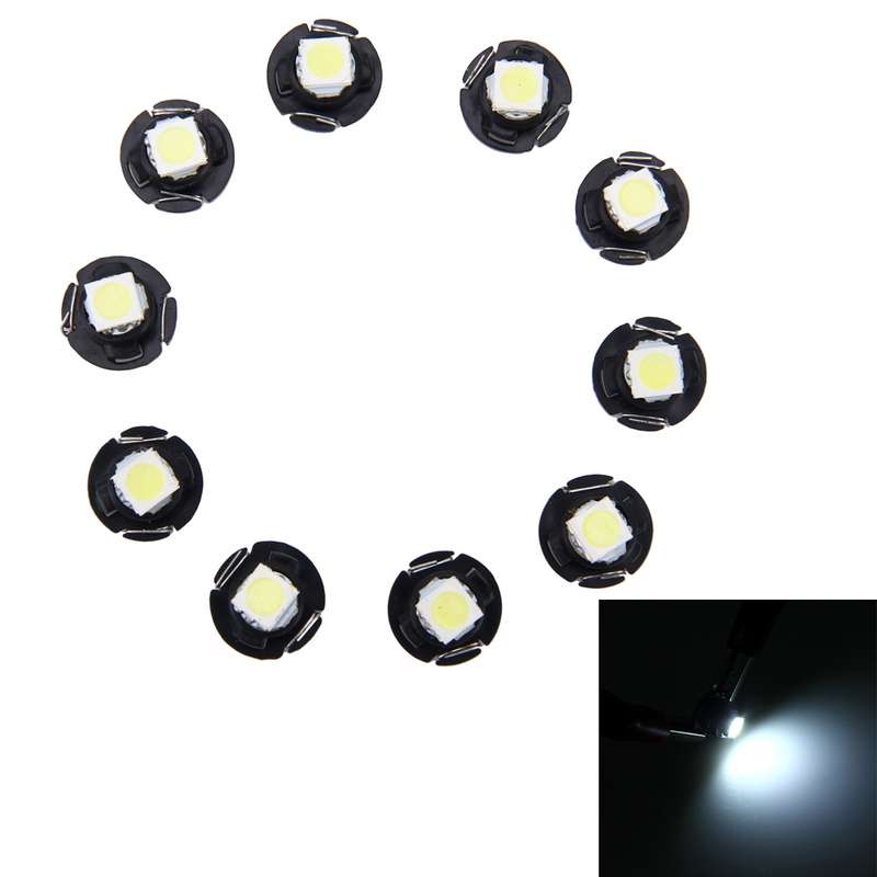 10 PCS 0.5W T4.7 Wedge Instrument Panel LED Light Dashboard Gauge Cluster Indicator Lamp Bulb(White