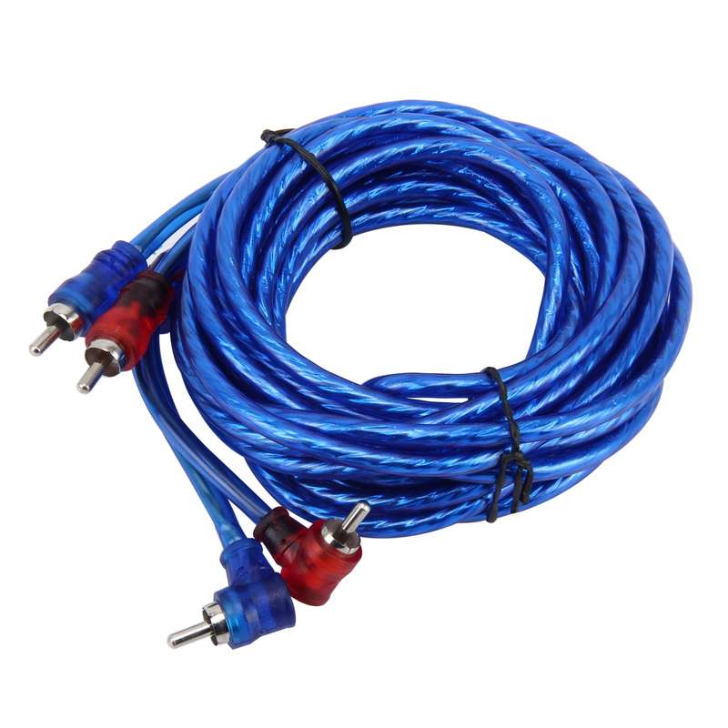 4.5m Car Auto PU Wrapped Audio Stereo Cable OFC 2RCA to 2RCA Jack Audio Cable Male to Male RCA Aux C