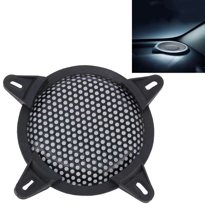 5 inch Car Auto Metal Mesh Black Round Hole Subwoofer Loudspeaker Protective Cover Mask Kit with Fix