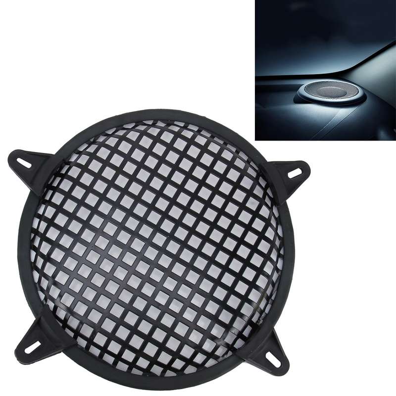 8 inch Car Auto Metal Mesh Black Square Hole Subwoofer Loudspeaker Protective Cover Mask Kit with Fi